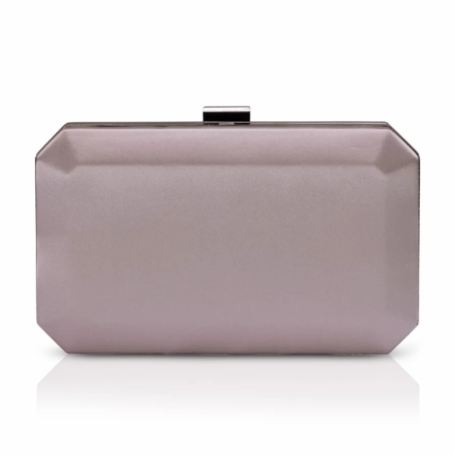 Perfect Bridal Perfect Bridal Ebony Taupe Satin Box Clutch Bag Best