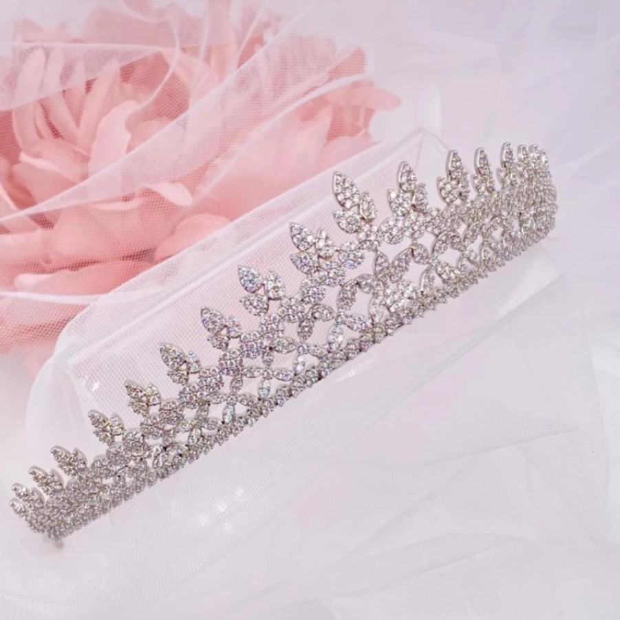 Lace & Favour Harmonia Vintage Crystal Embellished Bridal Tiara Clearance