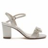 Rainbow Club Rainbow Club Mia Ivory Satin Embellished Block Heel Sandals New