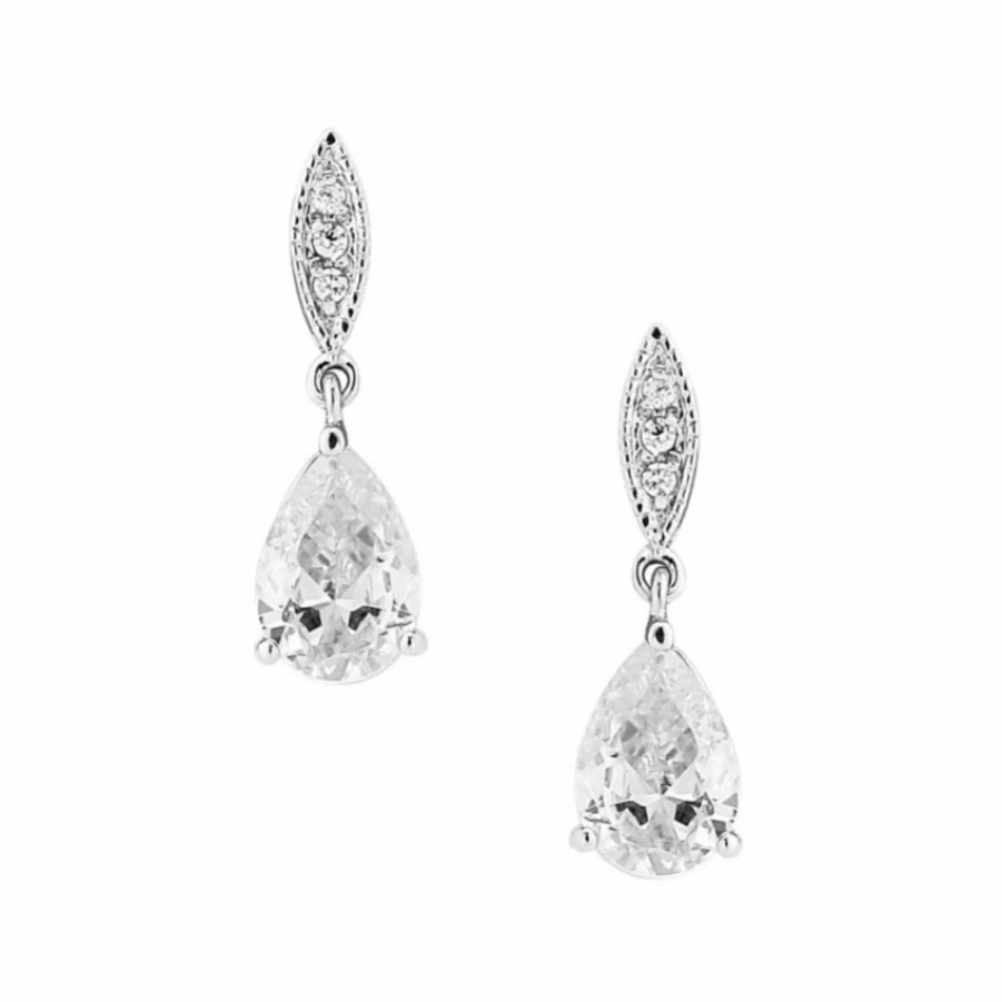 Lace & Favour Ellie Silver Teardrop Crystal Earrings Wholesale