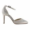 Rainbow Club Rainbow Club Carly Dyeable Ivory Satin Ankle Strap Court Shoes New