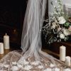 Linzi Jay Linzi Jay Ivory Single Tier Chapel Veil With 3D Flowers La614 New