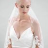 Joyce Jackson Joyce Jackson Novara Single Tier Pearl Edge Veil With Lace Motifs New