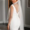 Linzi Jay Linzi Jay Ivory Single Tier Crystal And Pearl Beaded Edge Veil La628 Hot