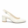 Pink Paradox London Paradox London Andrienne Dyeable Ivory Satin Low Block Heel Slingbacks Hot