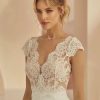 Bianco Evento Bianco Ivory Lace Bridal Bolero With Cap Sleeves E375 Best