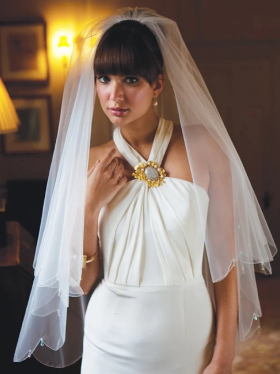 Joyce Jackson Joyce Jackson Lyon Scalloped Edge Veil With Crystal Drops Online