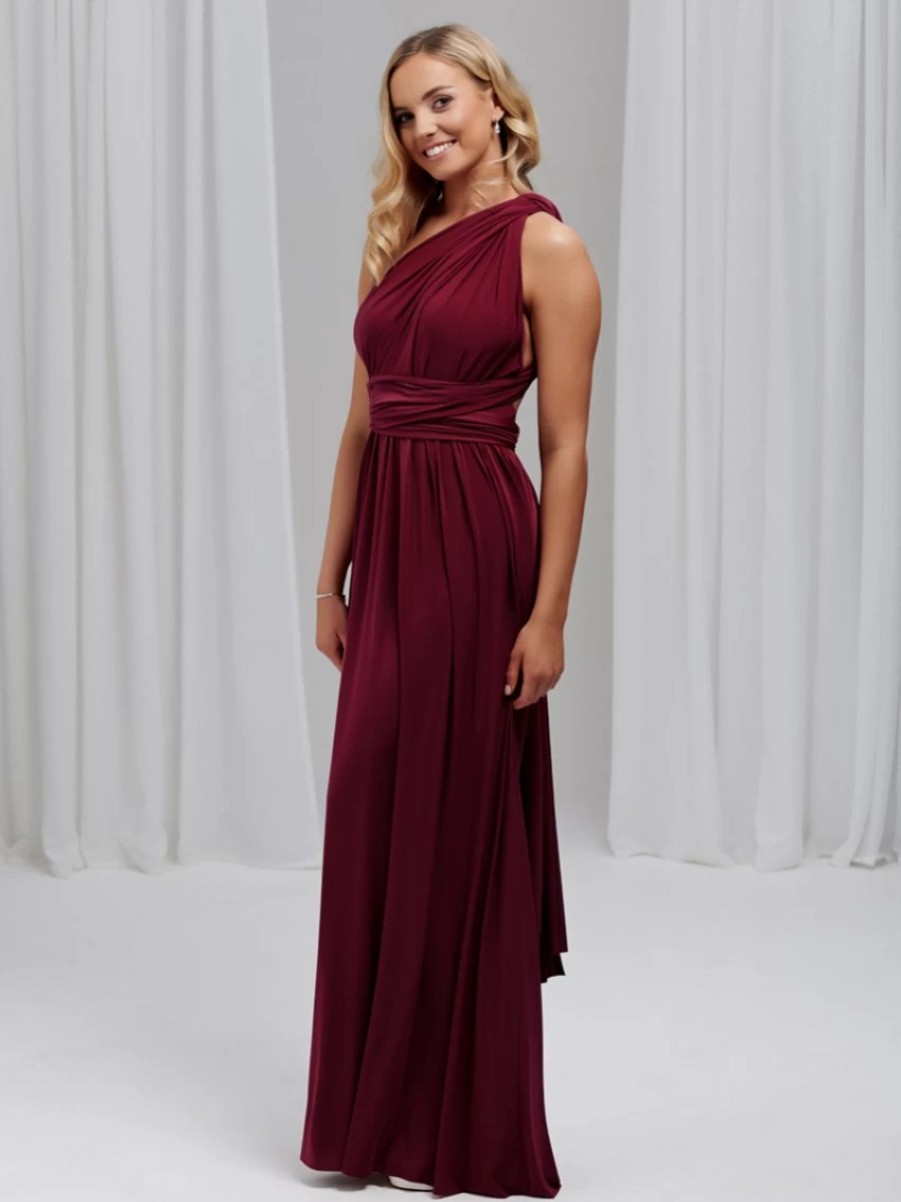 Lace & Favour Emily Rose Burgundy Multiway Bridesmaid Dress (One Size) New