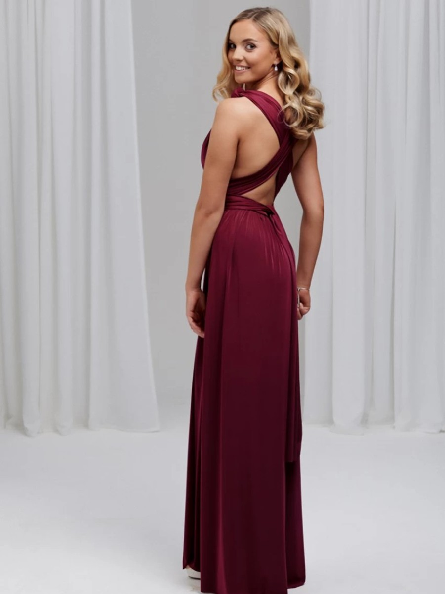 Lace & Favour Emily Rose Burgundy Multiway Bridesmaid Dress (One Size) New