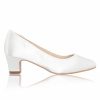 Perfect Bridal Perfect Bridal Melanie Dyeable Ivory Satin Block Heel Court Shoes (Wide Fit) Wholesale