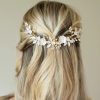 Ivory & Co Ivory And Co Gold Bloom Crystal And Pearl Floral Crescent Hair Clip Hot