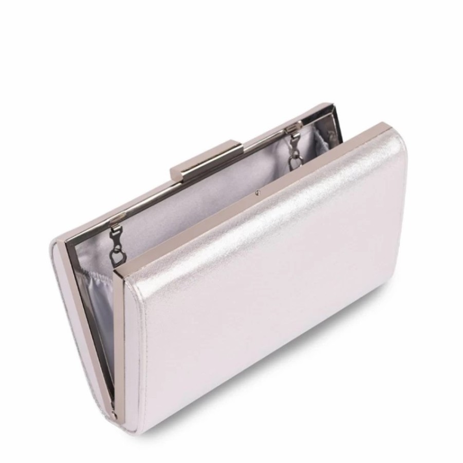 Pink Paradox London Paradox London Doria Silver Shimmer Box Clutch Bag Online