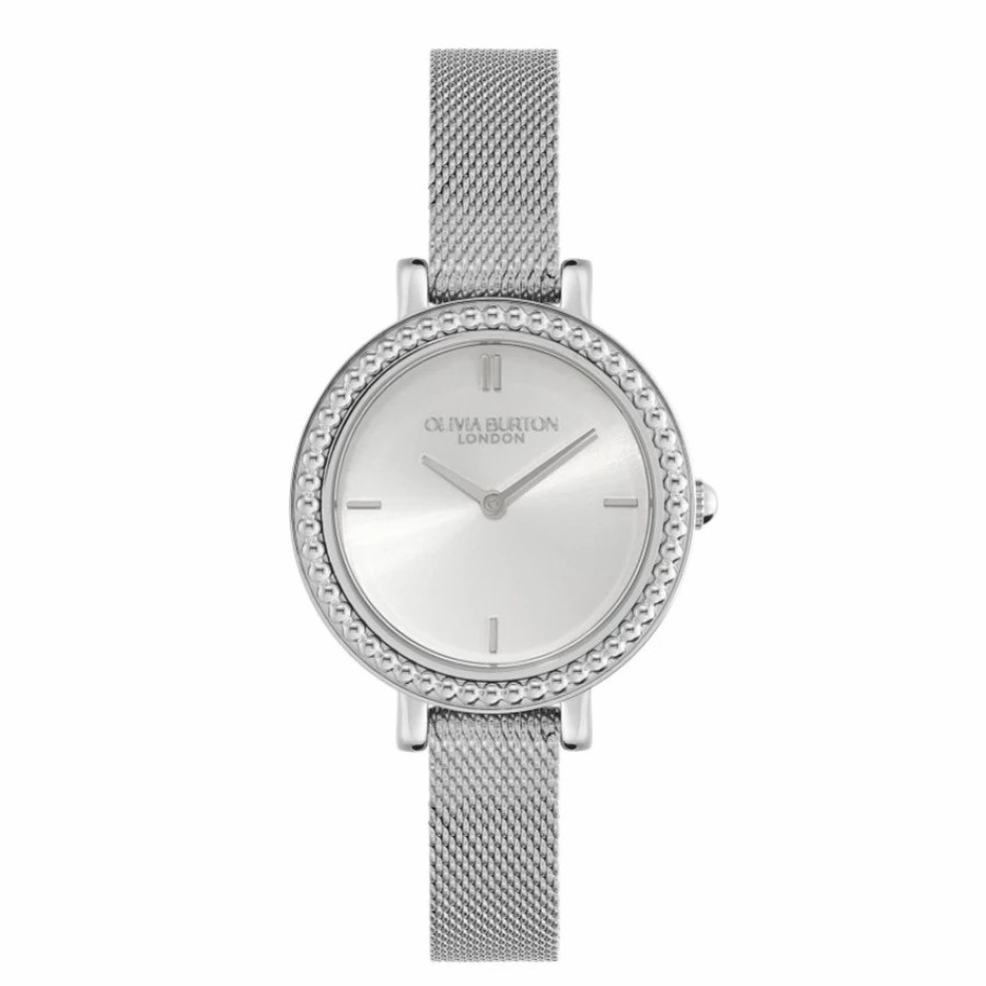 Olivia Burton Olivia Burton Vintage Bead 30Mm Silver Mesh Watch Hot