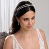 Lace & Favour Monaco Cz Crystal Leaves Double Headband Clearance