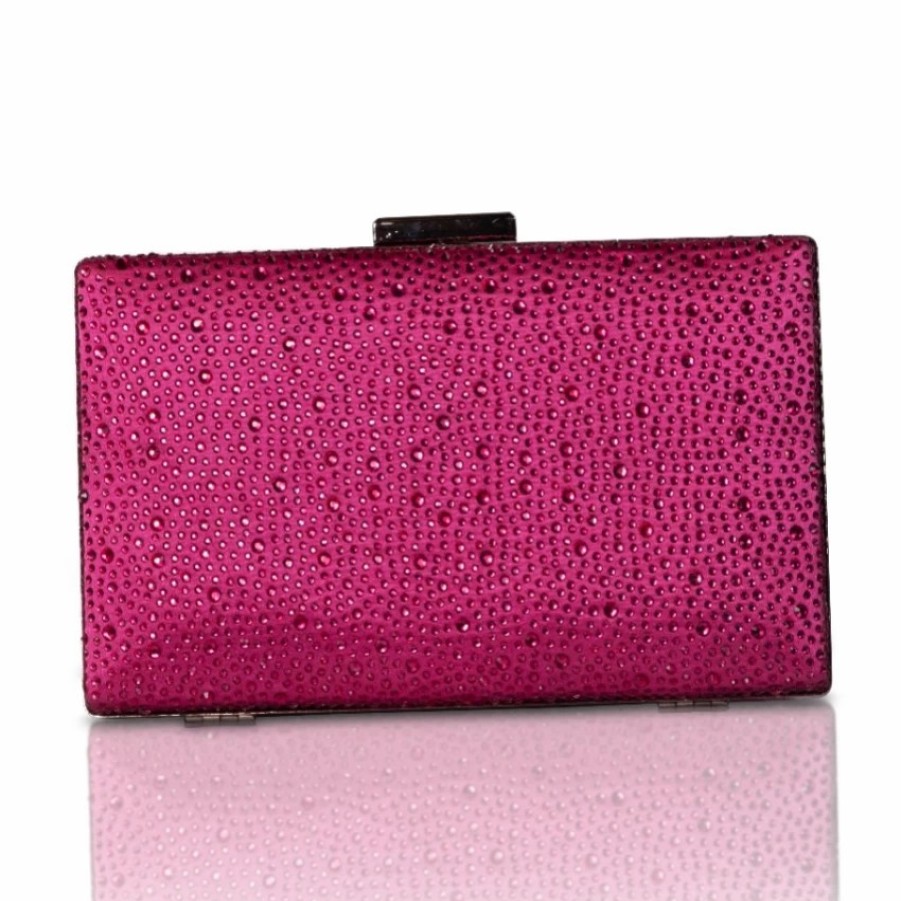 Perfect Bridal Perfect Bridal Sorrel Fuchsia Sparkly Diamante Box Clutch Bag Best