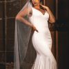 Perfect Bridal Perfect Bridal Ivory Single Tier Pencil Edge Scattered Pearl Veil Wholesale