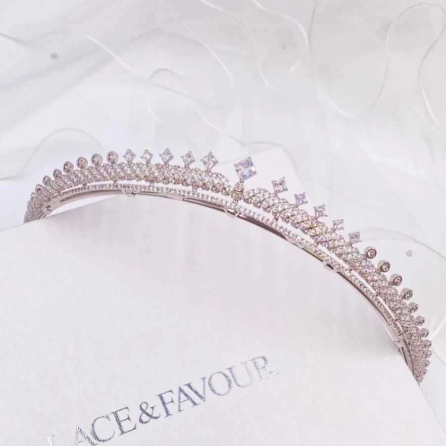 Lace & Favour Olympia Vintage Inspired Low Crystal Bridal Tiara Wholesale