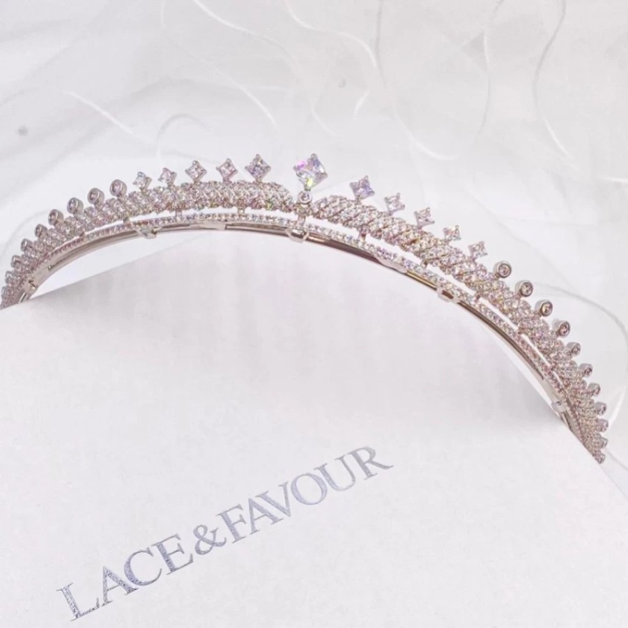 Lace & Favour Olympia Vintage Inspired Low Crystal Bridal Tiara Wholesale