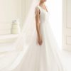 Bianco Evento Bianco Single Tier Fine Lace Edge Cathedral Veil S161 New