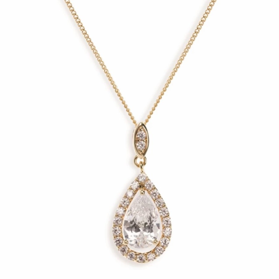 Ivory & Co Ivory And Co Belmont Crystal Pendant Necklace (Gold) Wholesale