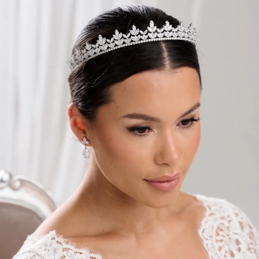 Lace & Favour Blenheim Cubic Zirconia Crystal Bridal Crown Wholesale