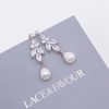 Lace & Favour Barcelona Silver Crystal And Pearl Drop Earrings Best