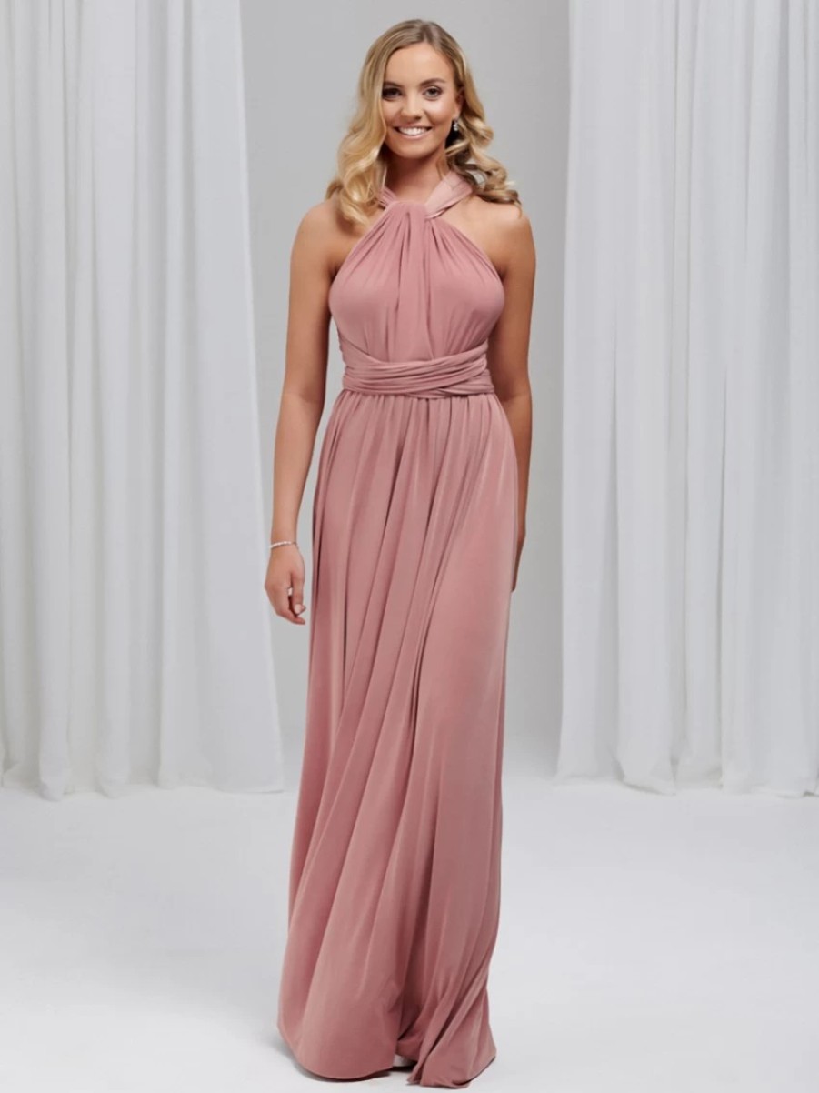 Lace & Favour Emily Rose Dusky Pink Multiway Bridesmaid Dress (One Size) Online