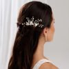 Lace & Favour Dianthus Dainty Gold Floral Hair Comb Clearance