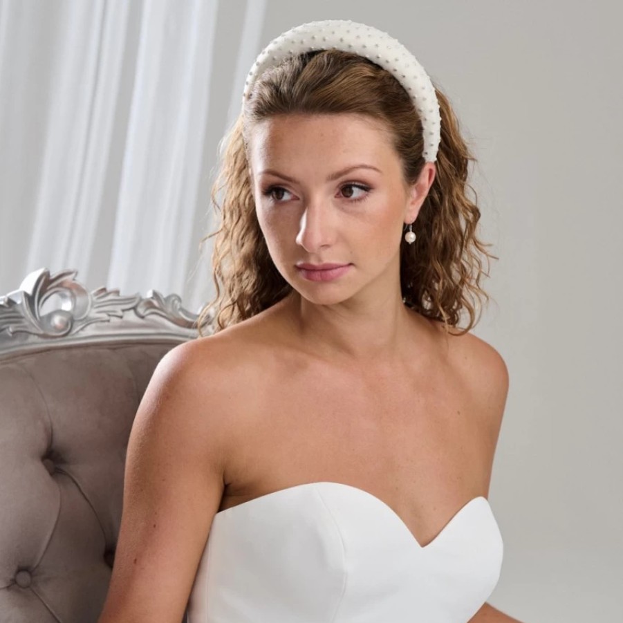 Arianna Arianna Ivory Sparkle Polka Dot Bridal Headband Ar794 Best