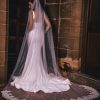 Perfect Bridal Perfect Bridal Ivory Single Tier Wide Corded Lace Edge Veil New