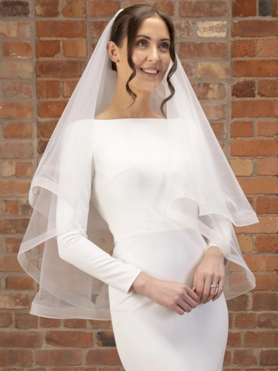 Perfect Bridal Perfect Bridal Ivory Two Tier Crinoline Edge Short Veil New