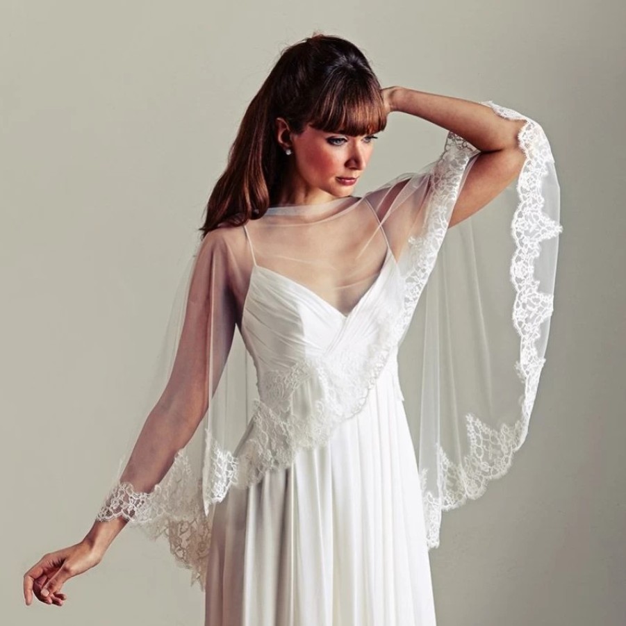 Joyce Jackson Joyce Jackson Pennymoor Lace Bridal Cape Clearance