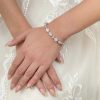 Lace & Favour Palladium Cubic Zirconia Wedding Bracelet (Silver) New