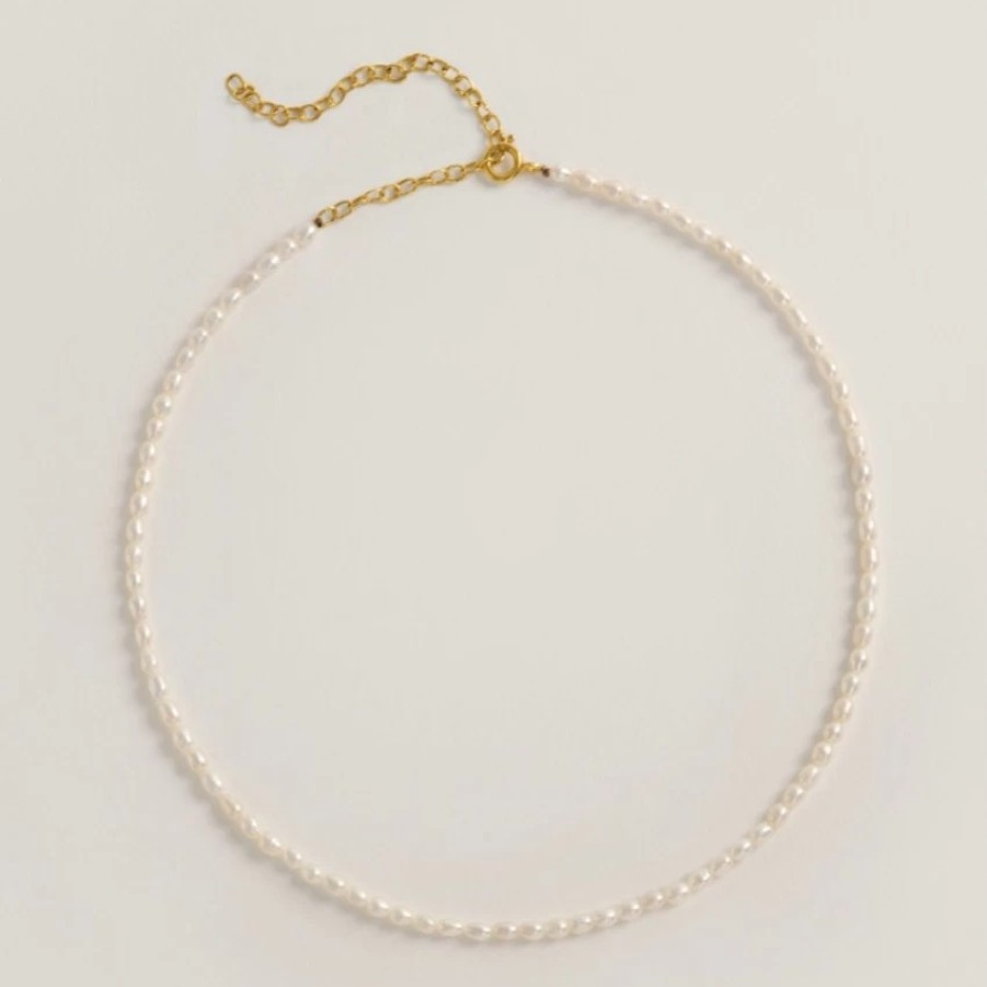 Freya Rose Freya Rose Dainty Rice Pearl Necklace New