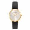 Olivia Burton Olivia Burton Bee 28Mm Ultra Slim Gold And Black Leather Strap Watch Clearance