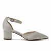 Rainbow Club Rainbow Club Imogen Dyeable Ivory Satin Low Block Heel Ankle Strap Shoes Wholesale