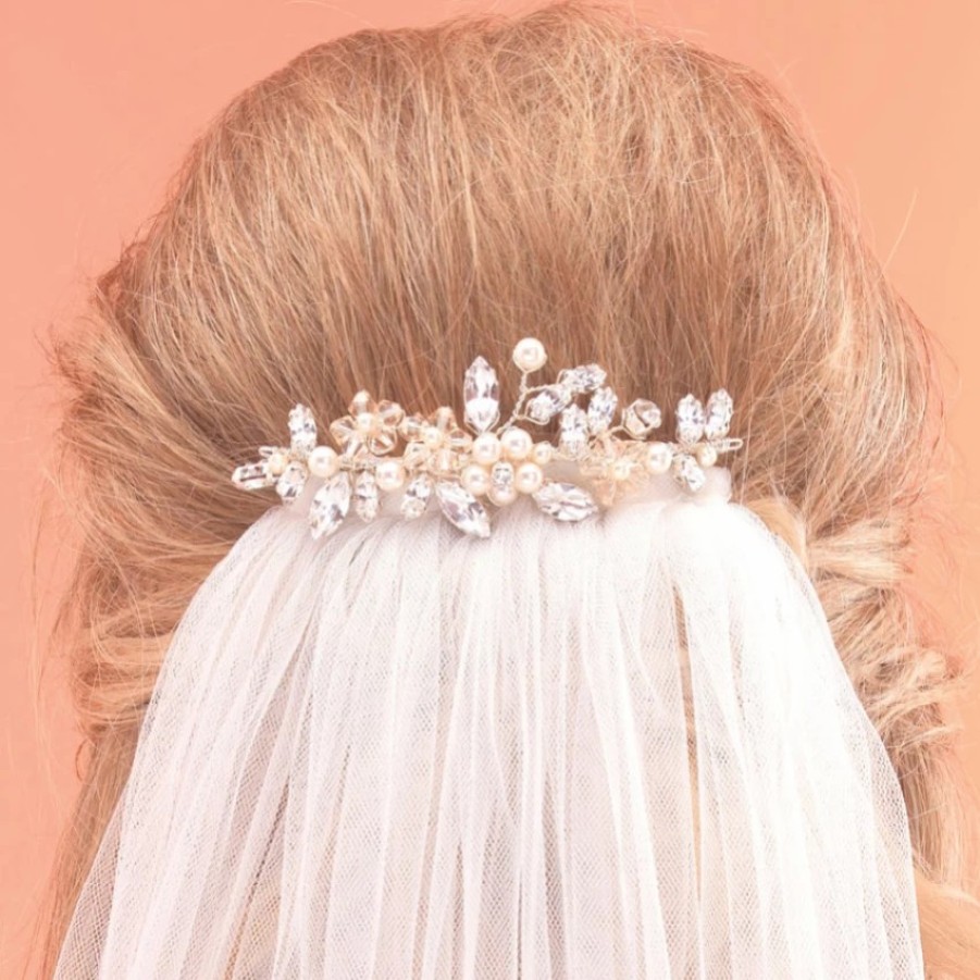 Arianna Arianna Pearl Blossom Bridal Veil Comb Ar434 Wholesale