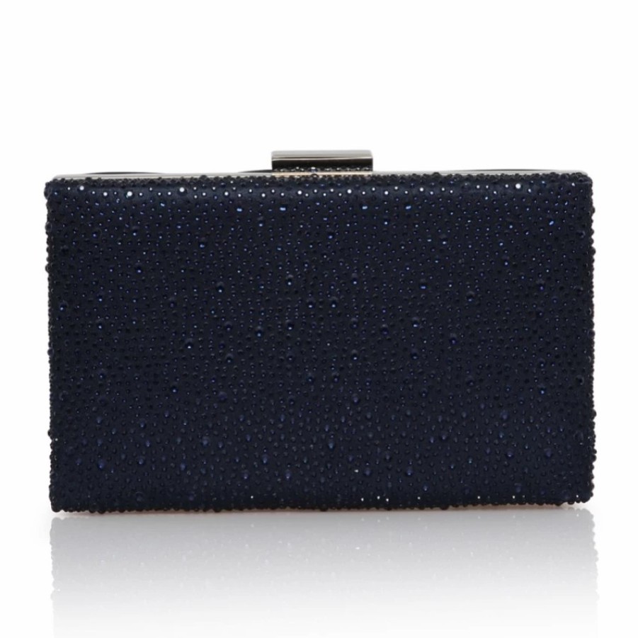 Perfect Bridal Perfect Bridal Sorrel Navy Sparkly Diamante Box Clutch Bag Wholesale