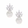 Lace & Favour Mila Pearl Sparkle Stud Wedding Earrings Best