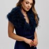 Beverly Hills Scarlet Navy Feather Wedding Wrap Online