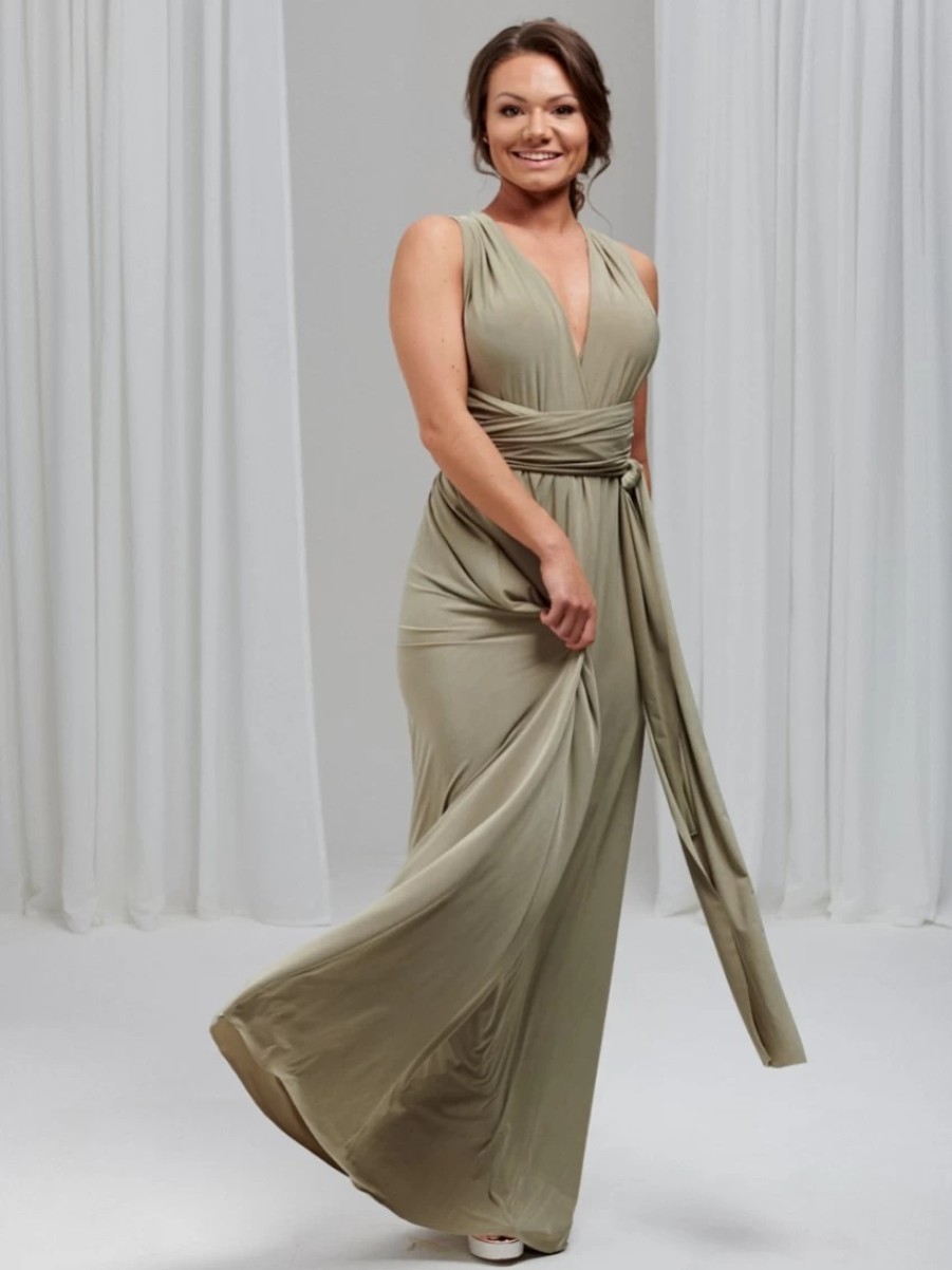 Lace & Favour Emily Rose Sage Green Multiway Bridesmaid Dress (One Size) Clearance