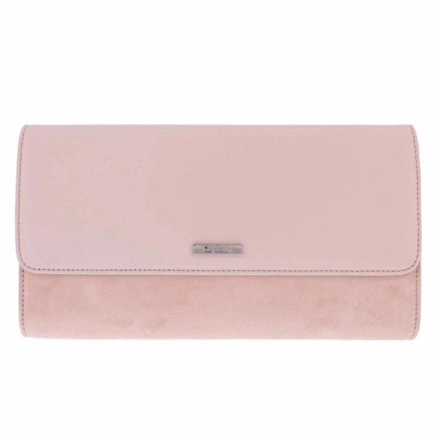 Capollini Capollini Pink Suede And Leather Clutch Bag Clearance