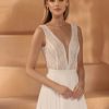 Bianco Evento Bianco Ivory Lace Sleeveless Bridal Bodysuit E428 Hot