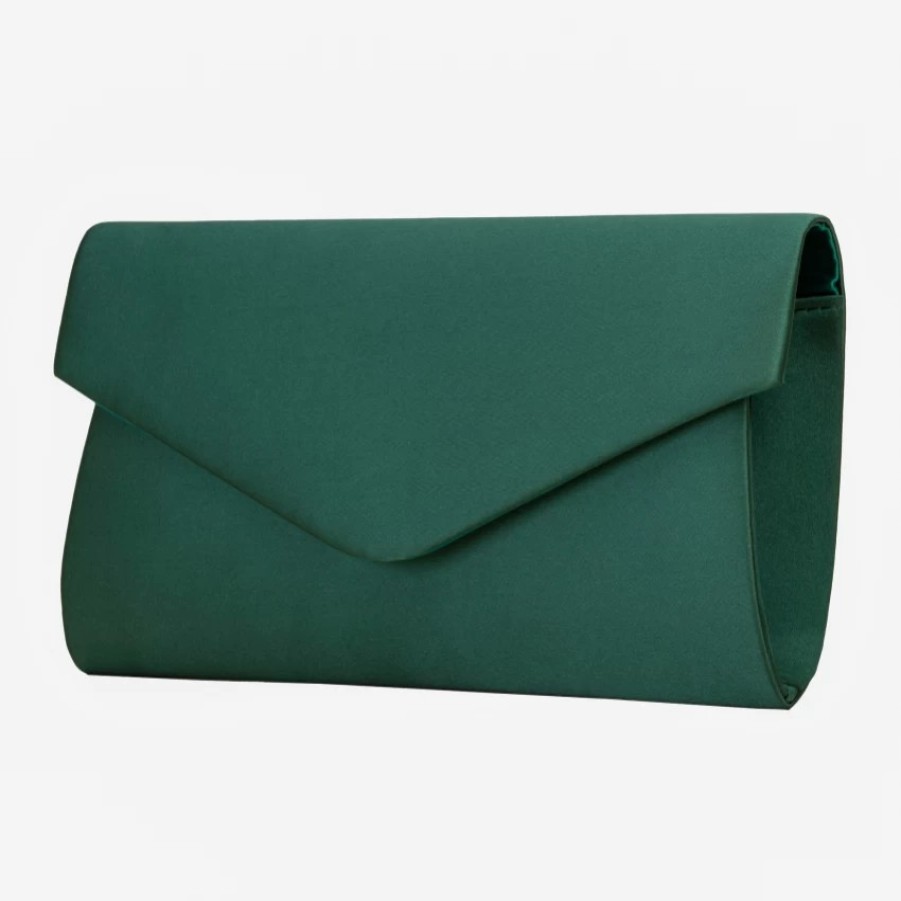 Perfect Bridal Perfect Bridal Simone Green Satin Envelope Clutch Bag Hot