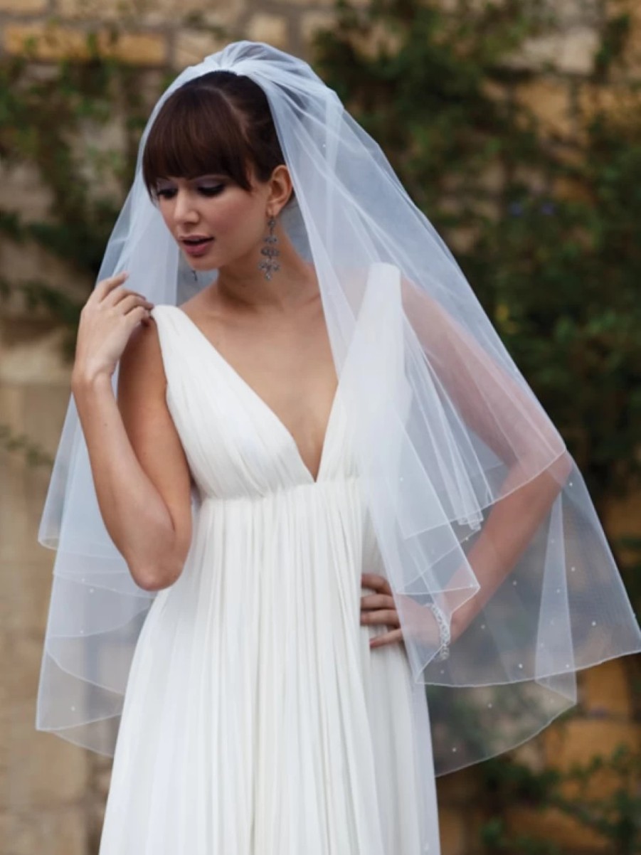 Joyce Jackson Joyce Jackson Antigua Diamante Wedding Veil With Pencil Edge Clearance