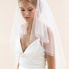 Rainbow Club Rainbow Club Firefly Ivory Scalloped Edge Veil With Crystal Drops New