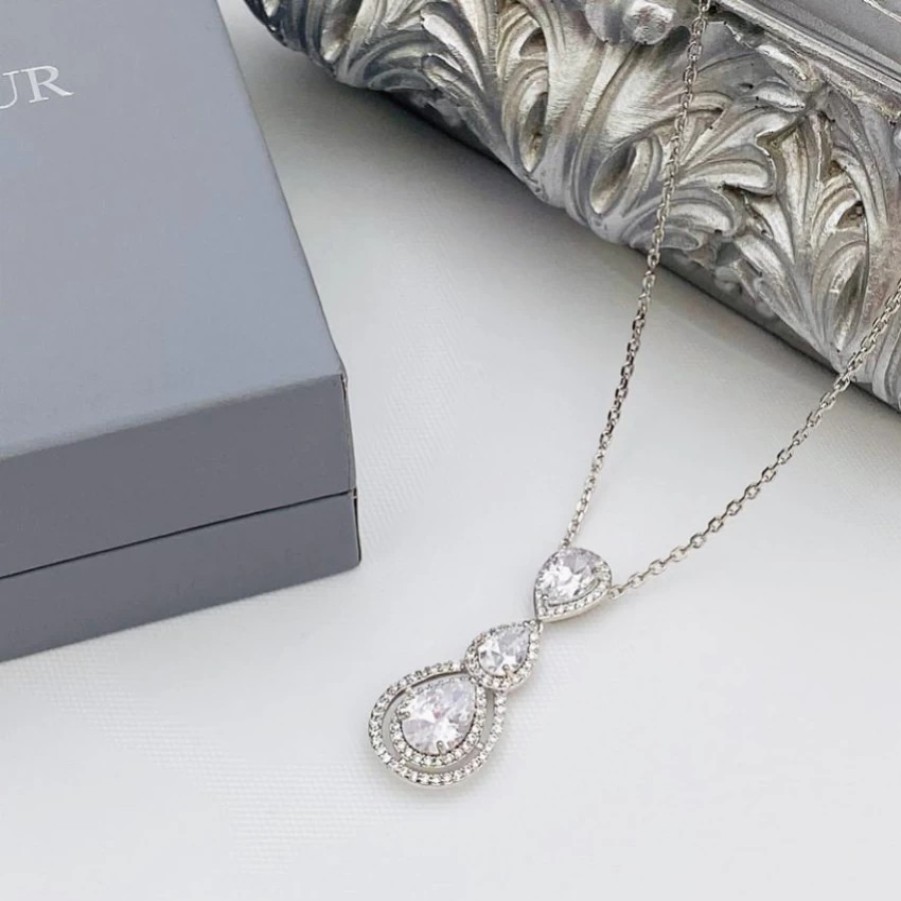 Lace & Favour Alessandra Vintage Inspired Crystal Pendant Necklace Online