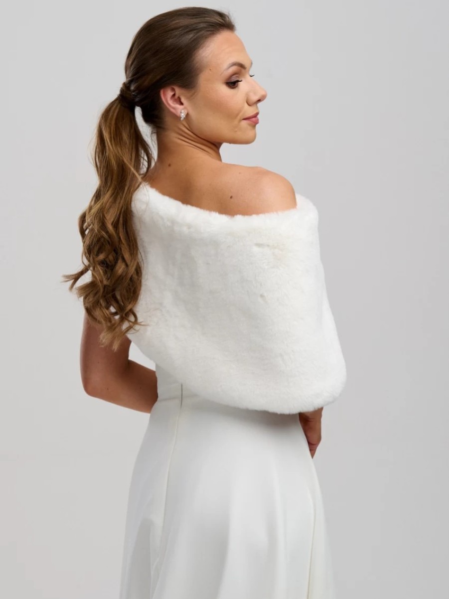 Helen Moore Helen Moore Ivory Faux Fur Wedding Wrap Clearance