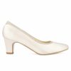 Avalia Shoes Avalia Mandy Ivory Satin And Silver Glitter Low Heel Court Shoes Clearance