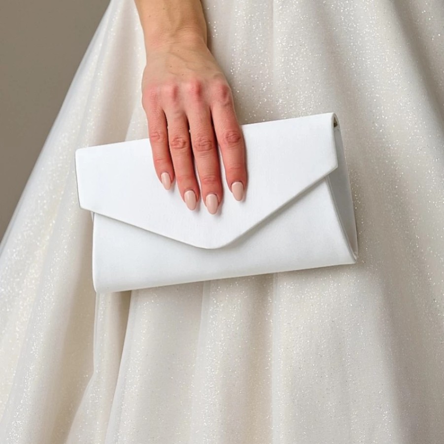 Perfect Bridal Perfect Bridal Simone Dyeable Ivory Satin Envelope Clutch Bag Online